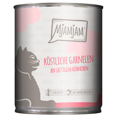 6x 800g heerlijke garnalen op sappige kip MjAMjAM kattenvoer nat