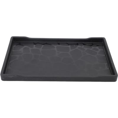Fruitschaal Modern Minimalistisch Rechthoekig Plastic Serveerblad met Antislip Onderkant voor Thuis Black gray