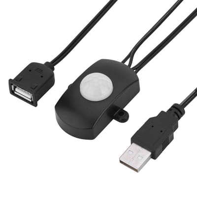 Allecto - Mini LED Infrarood Bewegingssensor - Automatische Schakelaar - Energiezuinig - Zwart - Bewegingsmelder - Geschikt voor Gangen en Badk...