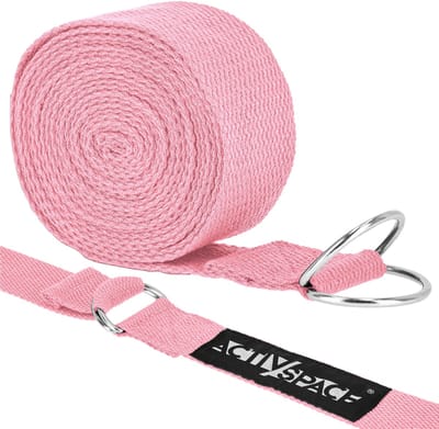 Activ Space Serie - Yoga Strap - 300cm - Metalen Sluiting - Roze