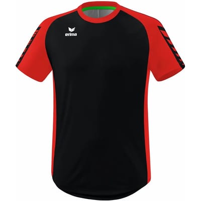 Erima Six Wings Shirt Korte Mouw Heren - Rood / Zwart | Maat: S
