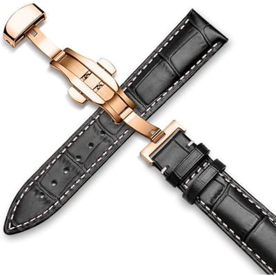 Horlogeband 18mm 19mm 20mm 21mm 22mm 24mm Kalf Lederen Horlogeband Alligator graan Horlogeband voor Tissot Seiko 13mm gray