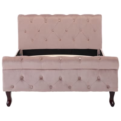 vidaXL - Bedframe - fluweel - roze - 100x200 - cm