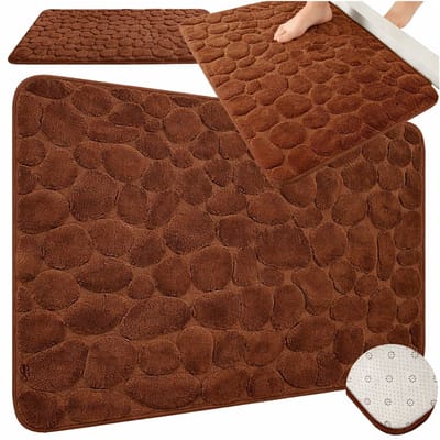 Badmat Antislip - Absorberende Douchemat - Sneldrogende Badkamer Mat - Bruin - 80 x 50 cm