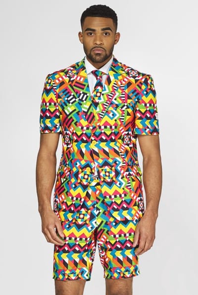 OppoSuits Abstractive - Zomerpak voor heren - Meerkleurig - Carnavalskleding - Festival outfit - Maat 50