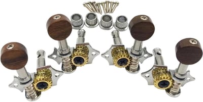 Ukulele Stemknoppen - Machine Heads - Muziek Maken - Stevige Tandwielen - 2L 2R - Zilver
