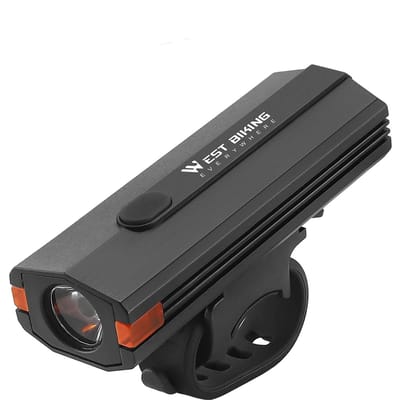 Hoge helderheid fietslicht 400 lumen USB oplaadbare fietslamp Waterdicht racefietslicht zwart