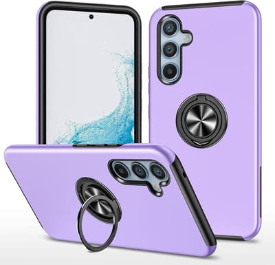 Telefoonhoesje Met Vingerring & Magneet voor Telefoohouders - Hoesje Geschikt voor: Samsung Galaxy A34 5G - Anti-drop harde cover - Paars