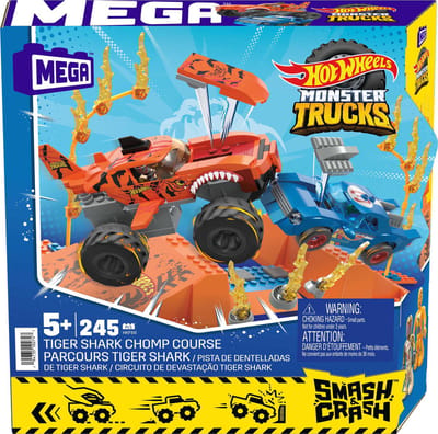 Mega Hot Wheels Monster Trucks Tiger Shark Chomp Course
