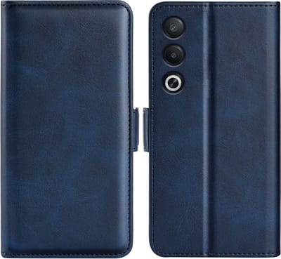 MobyDefend Hoesje - Geschikt voor Oppo A80 5G - Luxe Wallet Book Case (Sluiting Zijkant) - Blauw