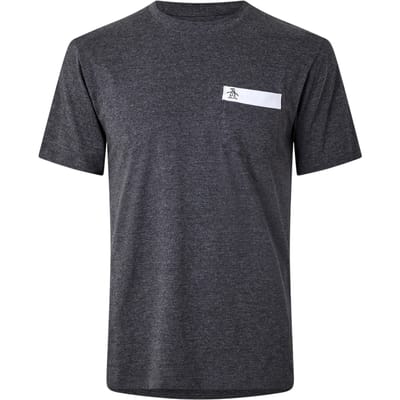 Original Penguin Heren Logo borstzak T-shirt (Donker houtskool)