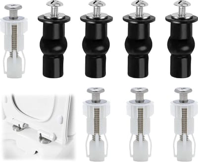8 Stuks Universele Toiletbrilscharnieren Van Roestvrij Staal - Bevestigingsset Voor Toiletbril - Inclusief Uitbreidingsschroeven En Montagebouten - Geschikt Voor De Meeste Wc-brillen - Stevige En Duurzame Installatieoplossing