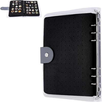 Pin Display Boek voor Broches en Enamel Pins - 23 x 17.5 x 2.5 cm, Draagbare Opbergmap met PVC Hoes, Perfect voor Collectie en Organisatie van Sieraden