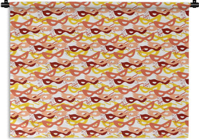 Wandkleed - Wanddoek - Masker - Patronen - Carnaval - 120x90 cm - Wandtapijt