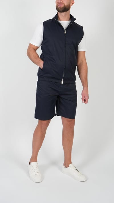 BASKO - ZOMERSET - GILET + SHORT - BLAUW - MAAT S