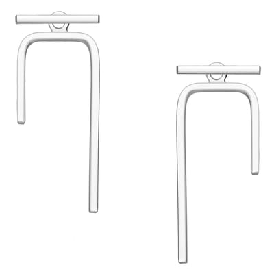 EAR IT UP - Oorbellen - Bar - Dubbel - Oneven - Jacket - Push back oorknopjes - 925 sterling zilver - 21 x 10 mm - 1 paar