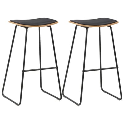 vidaXL - Barstoelen - 2 - st - kunstleer - zwart