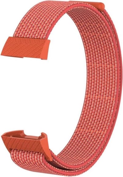 Shop4 - Geschikt voor Fitbit Charge 3 Bandje - Nylon Oranje