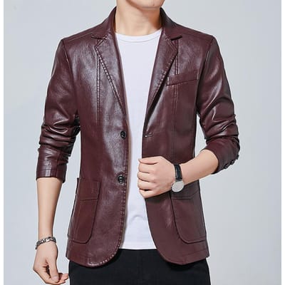 Leren Jas Herenjas Herfst en Winter Motorfiets Leren Jas Grote Maat Jas voor Mannen 2XL gray