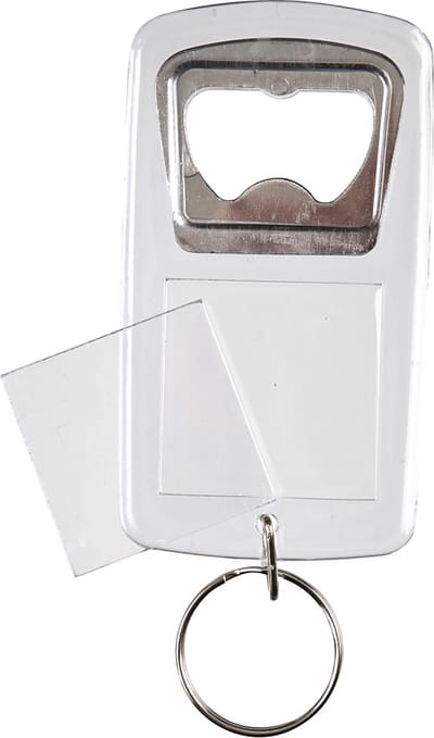 Sleutelhanger met flessenopener, afm 8x4,5x0,5 cm, 5 stuk/ 1 doos