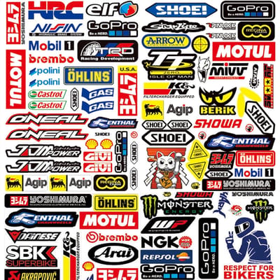 Thijox - 3 Motorfiets Racing Stickers - Autostickers en Sponsorstickers voor Motoren, Racewagens en Helmen - Duurzame en Weerbestendige Stickers in Di