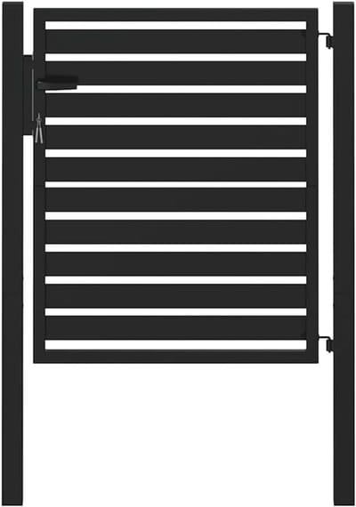 Tuinpoort - Afsluitbare poort - Toegang afsluiten - Gepoedercoat aluminium - 100 x 100 cm - Zwart
