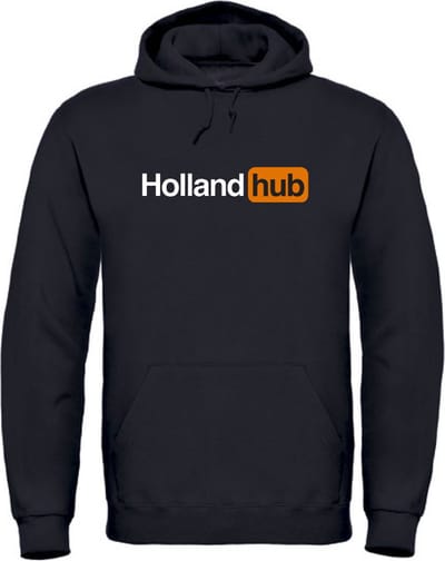 Hoodie zwart L - Holland hub - soBAD. - Koningsdag - Oranje t-shirt dames - Oranje t-shirt heren - voetbal - Unisex