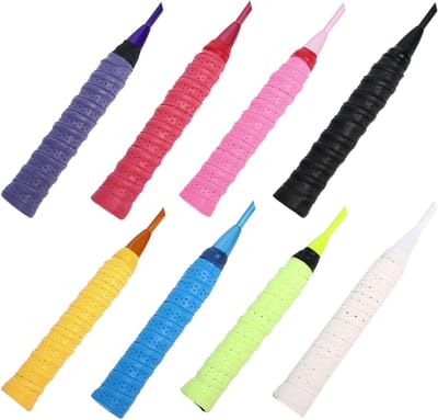 Gripbanden voor Badminton en Sportrackets, Set van 8, 110 cm, Zelfklevend, Multikleur, Ideaal voor Squash en Tafeltennis, Hoogwaardige PU en EVA Materialen