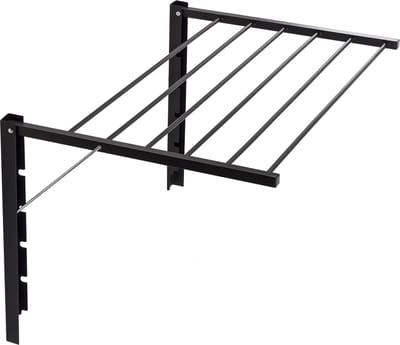 Droogrek - Droogrek - Opklapbare badkamerdroger aan de muur gemonteerd - 60 cm Zwart