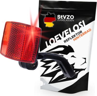 Rood Fiets Achterwiel met StVZO Goedgekeurde Kattenoog Verlichting