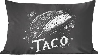 Sierkussens - Kussentjes Woonkamer - 60x40 cm - Taco - Kruiden - Witte krijtstijl - Tekst