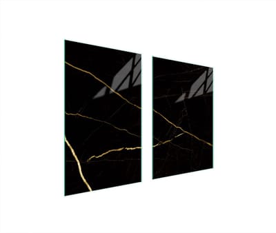 TMK ArtDeko - Serie - Glazen Beschermer voor Keuken - 35+30x52 cm - Marmer Patroon