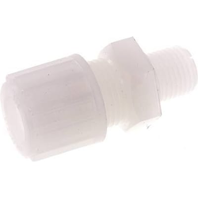 12x10mm & G1/4'' PVDF Rechte Knelfitting Buitendraad 10bar