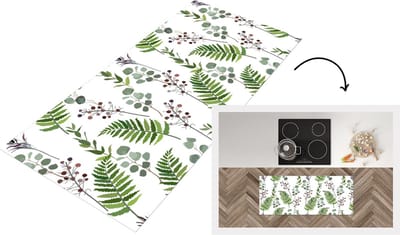 Keukenloper - Loper keuken - Planten - Patronen - Bladeren - Kruiden - 120x50 cm - Keukenloper vinyl