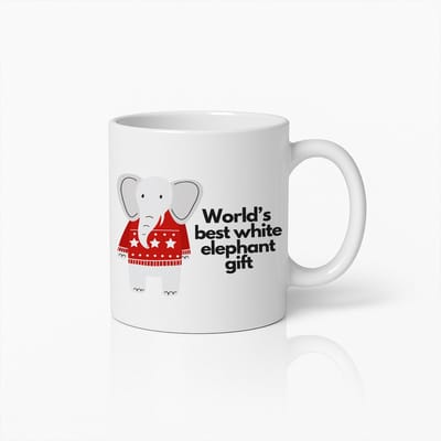 Beste Witte Olifant Cadeau Mok – Grappige Koffiebeker voor Kerst en Secret Santa