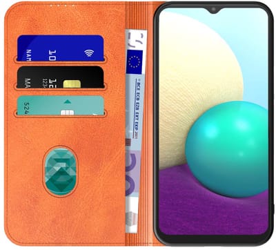 Geschikt voor Samsung Galaxy A02 Telefoonhoesje Bruin Kunstleer Met Magnetische Sluiting - Portemonnee BookCase Met Pasjeshouder - ProtX