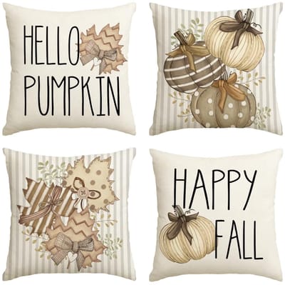 Kussenslopen Set - Sierkussenhoezen - Woonkamer Decoratie - Zachte Polyester Stof - 4 stuks 50x50 cm - Herfstkleuren