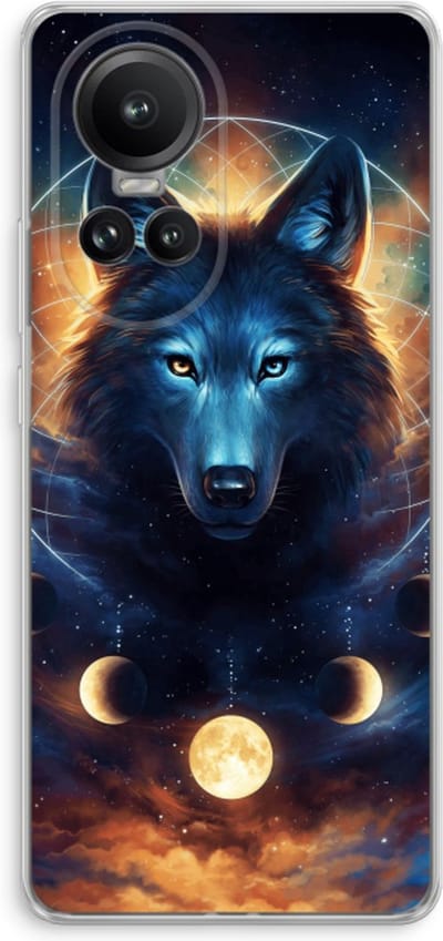 Case Company® - Hoesje geschikt voor Oppo Reno 10 Pro hoesje - Wolf Dreamcatcher - Soft Cover Telefoonhoesje - Bescherming aan alle Kanten en Schermrand