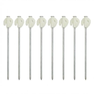 Glow in the Dark Tentharingen - Set van 8 Stuks - Kunststof Haringen met Haak - Lichtgevende Grondpennen voor Tent & Luifel - Beige