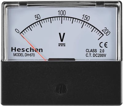 Rechthoekige Analoog Voltmeter 0-200V DC