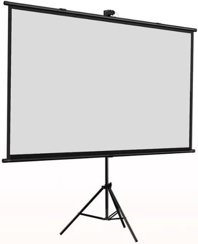 Projectiescherm met Statief - Draagbaar Filmscherm - Thuisbioscoop Maken - Oprolbaar Glasvezel - 60 Inch 16:9 - Wit