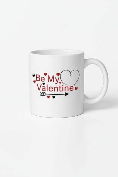 Valentijn Mok "Be My Valentine" met Hartjes - Romantisch Keramisch Cadeau
