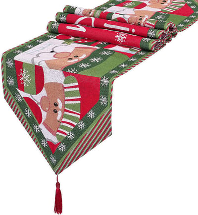 Kerstversiering Tafelkleed Kerst Tafelloper Kerstdecoratie Kersttafellaken Kerstkleed Decoratie Placemat Santa - 180 Cm