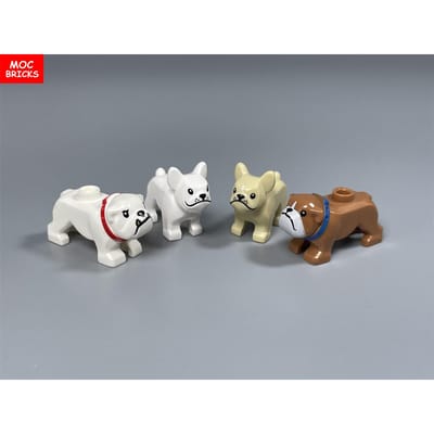 Briques MOC Série Petit Chien Chihuahua Bouledogue Français Caniche Blocs de Construction Assemblés Jouets pour Enfants Poupée