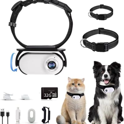 Action Camera voor Hond of Kat - mini Camera - inclusief 32GB SD-kaart - Waterafstotend - Met verstelbare Halsband - Tracker Voor Hond En Kat