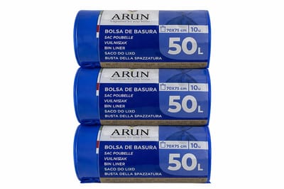 Arun 10 pedaalemmerzakjes 50l blauw 70x75 cm 10u 3 stuks