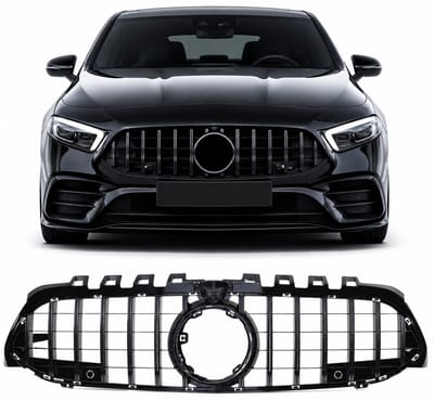 Grill geschikt voor Mercedes-Benz A-Klasse W177/V177 2018–2023 – Glanzend Zwart