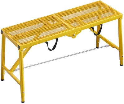 Werkplatform Steiger - Opvouwbaar Werkplateau - Klus en Onderhoud - Verstelbare Hoogte - 180 x 30 cm - Geel