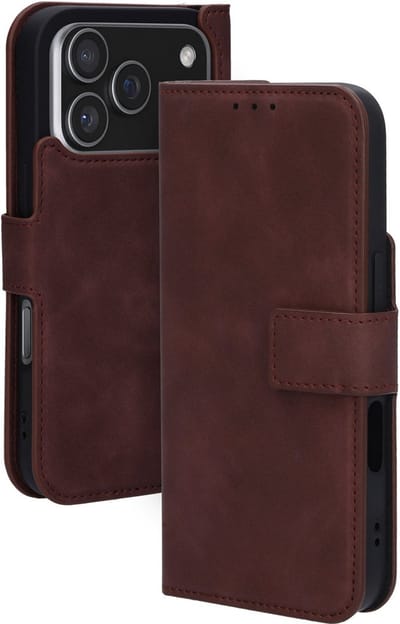Mobiparts hoesje geschikt voor Apple iPhone 17 Pro Apple iPhone 18 Pro - Wallet/Boekhoesje - Eco Leer - Magneet Sluiting - Opberg vakken - Paars Rood