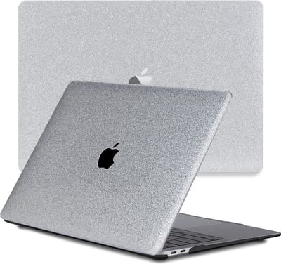 Lunso Geschikt voor MacBook Air 13 inch (2022-2026) cover hoes - case - Glitter Zilver